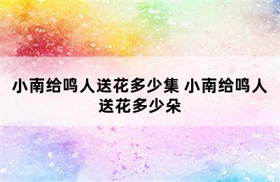 小南给鸣人送花多少集 小南给鸣人送花多少朵